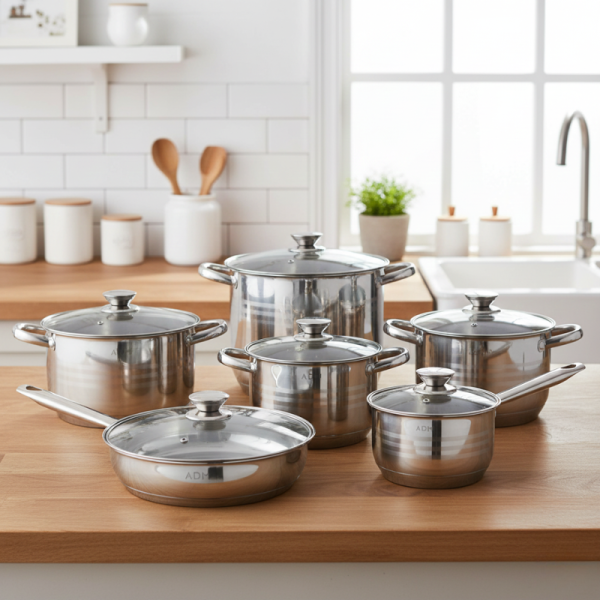 Комплект тенджери от Неръждаема Стомана – 12 части с капаци BXGG-001 1