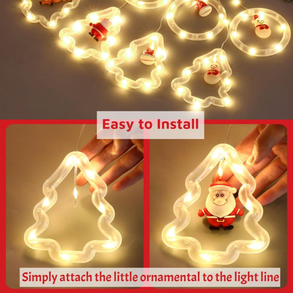 Светещ коледен гирлянд с рингове и малки коледни фигурки SD50 8