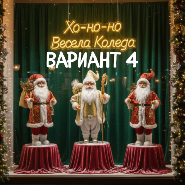 Комплект 3бр коледни фигурки Дядо Коледа – 50 см – Ръчно изработени луксозни комплекти 5