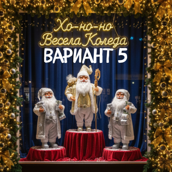 Комплект 3бр коледни фигурки Дядо Коледа – 50 см – Ръчно изработени луксозни комплекти