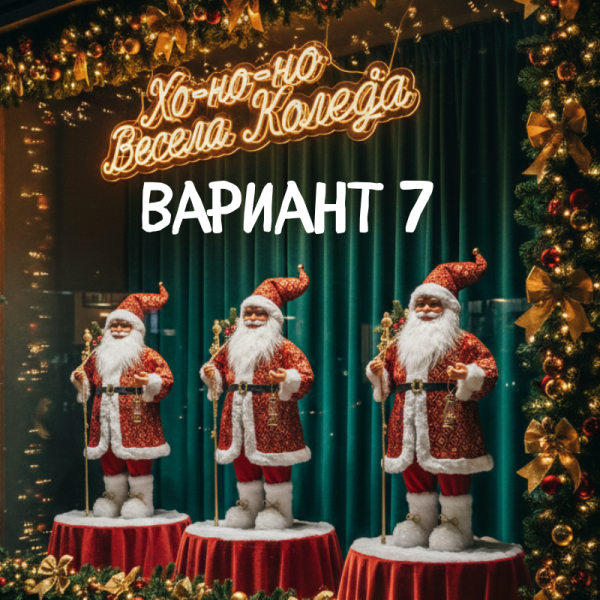 Комплект 3бр коледни фигурки Дядо Коледа – 50 см – Ръчно изработени луксозни комплекти