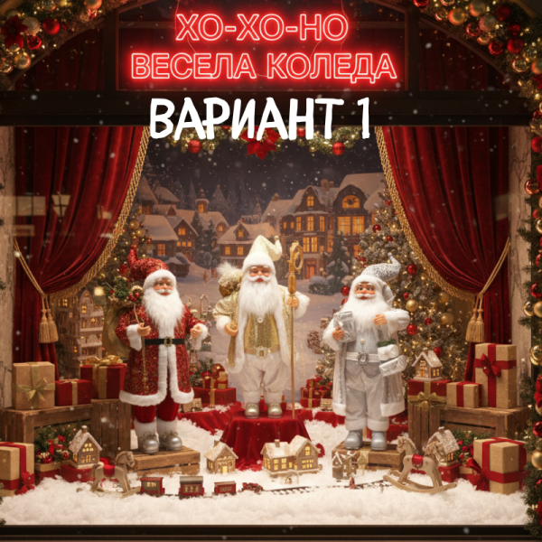 Комплект 3бр коледни фигурки Дядо Коледа – 50 см – Ръчно изработени луксозни комплекти 2