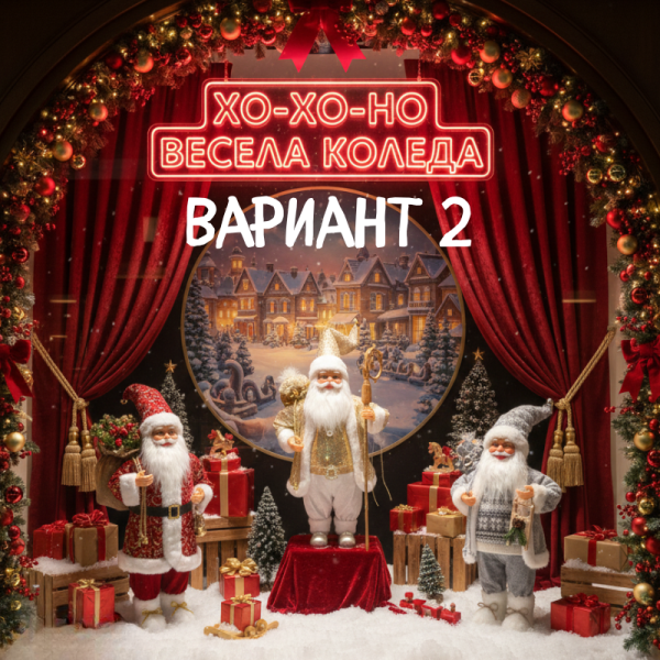 Комплект 3бр коледни фигурки Дядо Коледа – 50 см – Ръчно изработени луксозни комплекти 3