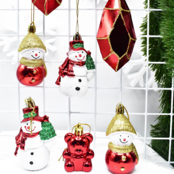 Коледен комплект украса 8 броя – Червени и бели висулки  Premium Collection