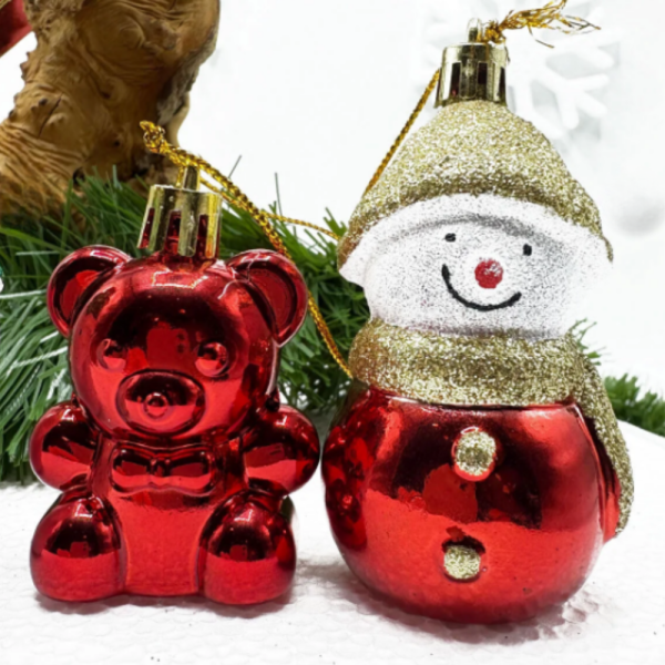 Коледен комплект украса 8 броя – Червени и бели висулки  Premium Collection 3