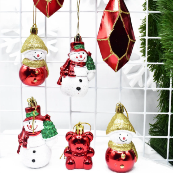 Коледен комплект украса 8 броя – Червени и бели висулки  Premium Collection 8