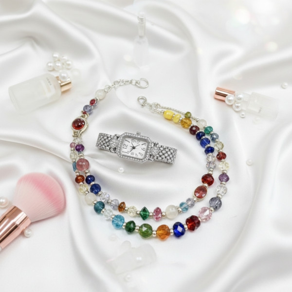 Елегантен часовник с двойна гривна – стил и блясък в едно 1