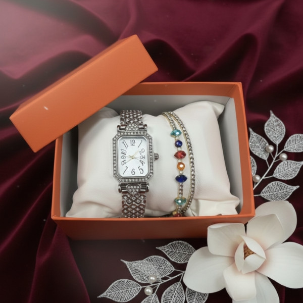 Часовник и гривни в комплект – завършена визия без усилие