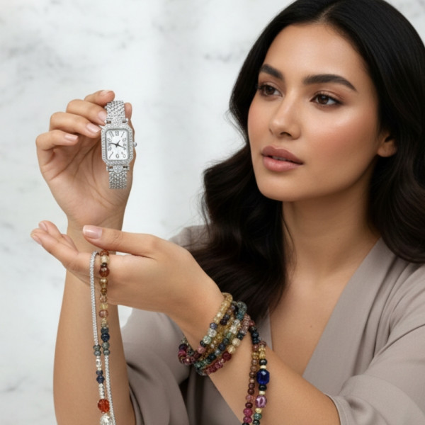 Дамски комплект: часовник, гривни и колие – стил в три стъпки 2