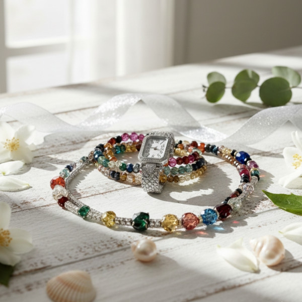 Дамски комплект: часовник, гривни и колие – стил в три стъпки 3