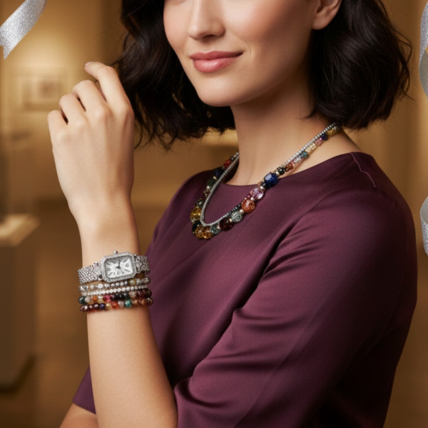 Дамски комплект: часовник, гривни и колие – стил в три стъпки