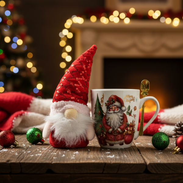 Коледен подаръчен комплект с чаша, лъжичка и мека играчка – моментална празнична атмосфера у дома 4