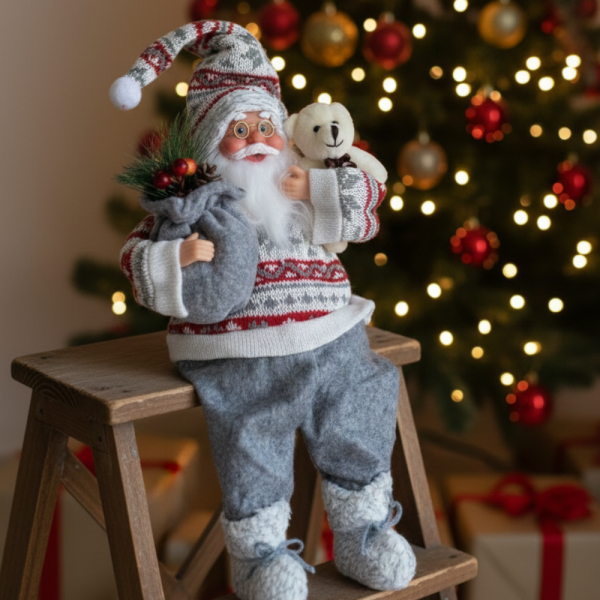 Голям Дядо Коледа с торба и мече - Атмосфера, уют и празничен стил 6