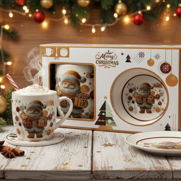 Коледна керамична чаша с капак и лъжица – уют за всяка сутрин 3