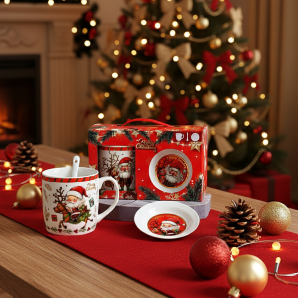 Премиум коледен подаръчен сет – керамична чаша с аксесоари 1