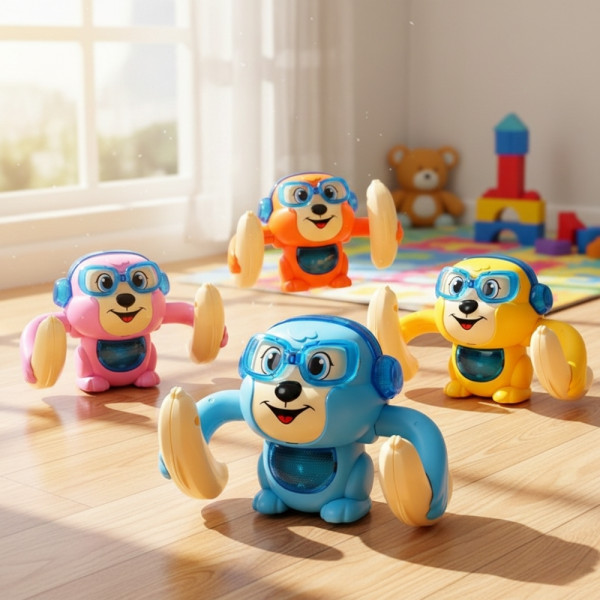 Бебешка играчка търкаляща се маймунка, дистанционно управление чрез пляскане WJ23 1