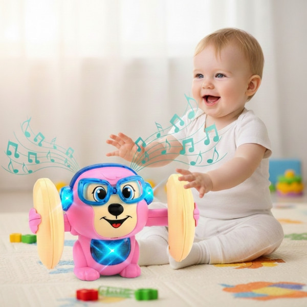 Бебешка играчка търкаляща се маймунка, дистанционно управление чрез пляскане WJ23
