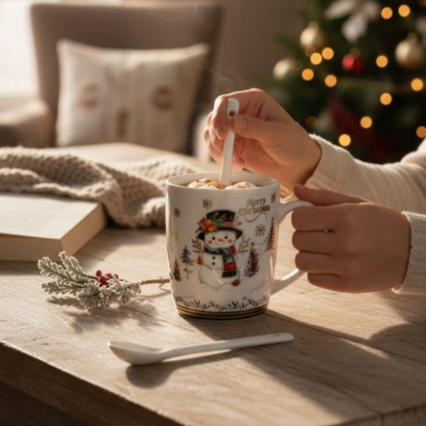 Празничен комплект чаша + лъжичка в луксозна кутия – Merry Christmas 3