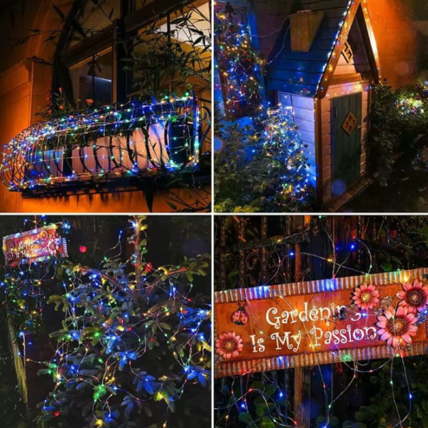 Гирлянд с лед лампички и соларен панел - SD12