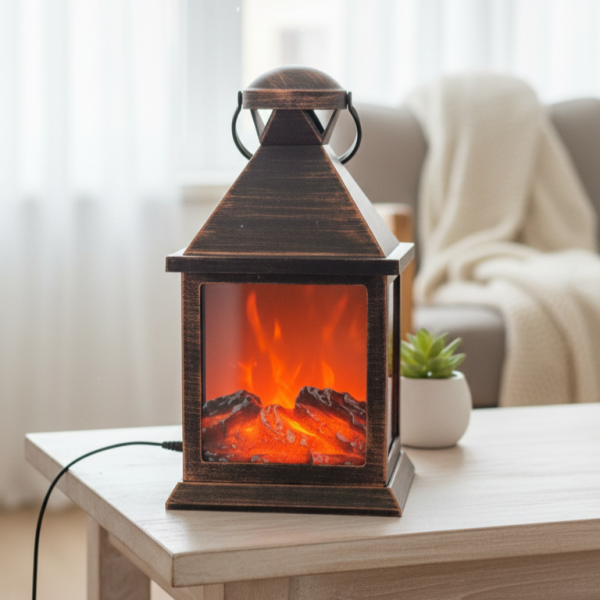 LED Камина-фенер с ефект на тлеещи въглени