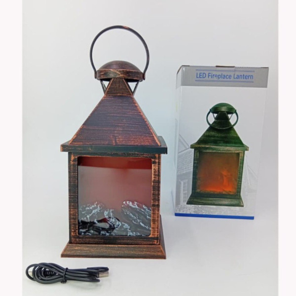 LED Камина-фенер с ефект на тлеещи въглени