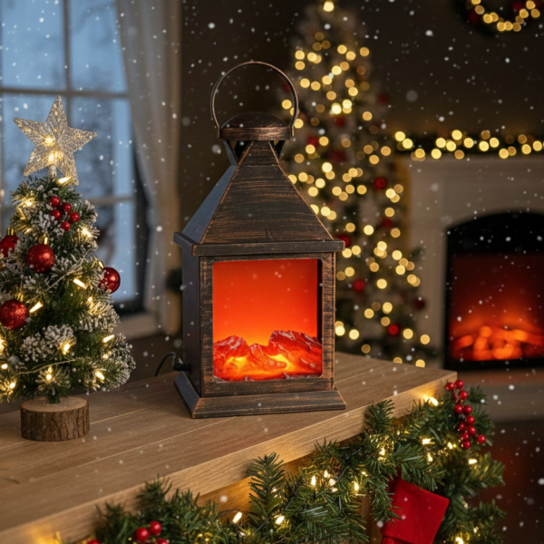 LED Камина-фенер с ефект на тлеещи въглени 4