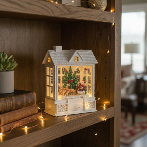 Снежна Коледна къщичка с Дядо Коледа – Идеален празничен акцент 1