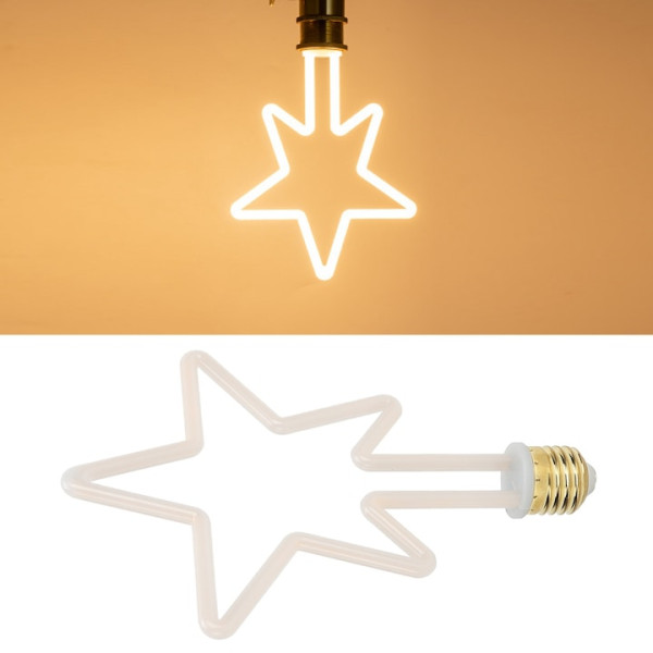Коледна декоративна LED крушка – топла светлина, две форми: Звезда или Елха 2