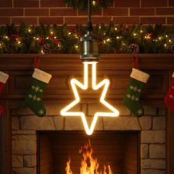 Коледна декоративна LED крушка – топла светлина, две форми: Звезда или Елха