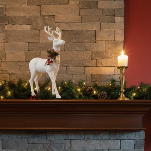 Декоративен Коледен eлен – Златист или бял, с празнични детайли 2