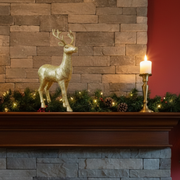 Декоративен Коледен eлен – Златист или бял, с празнични детайли 3