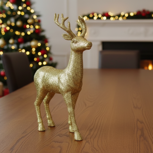 Декоративен Коледен eлен – Златист или бял, с празнични детайли 6