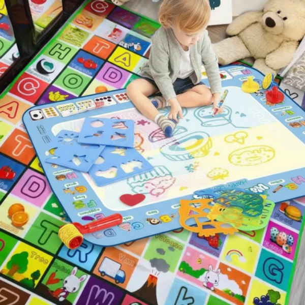 Комплект „Играй и Твори“ – Двулицево топлоизолиращо детско килимче + магическа водна подложка Aqua FS-18780, TV1030