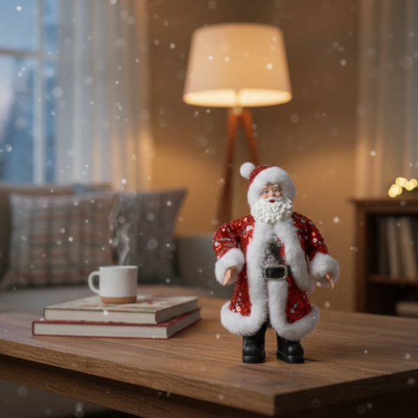 Декоративен дядо Коледа с пайети – Стилен акцент за всеки дом