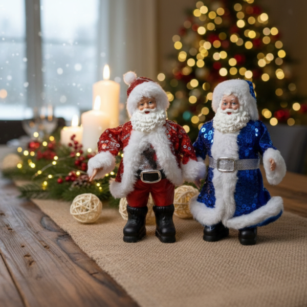 Декоративен дядо Коледа с пайети – Стилен акцент за всеки дом