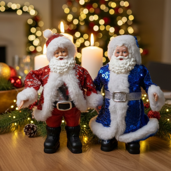 Декоративен дядо Коледа с пайети – Стилен акцент за всеки дом