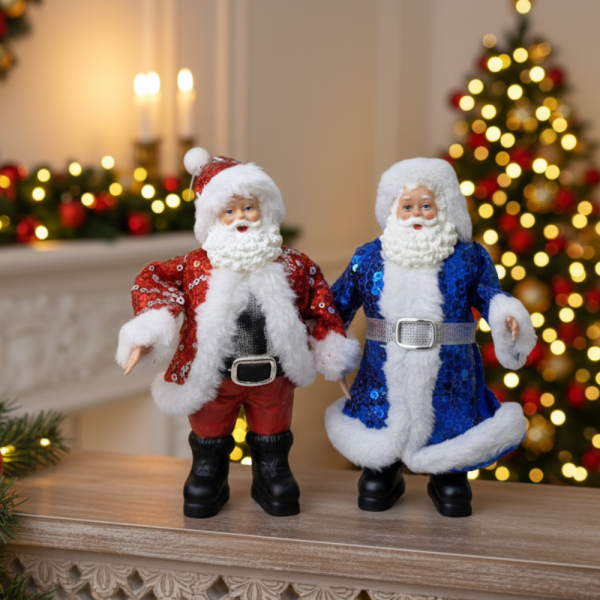 Декоративен дядо Коледа с пайети – Стилен акцент за всеки дом