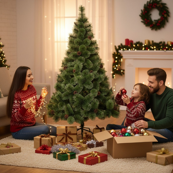 Естествено зелена елха с шишарки SD42B