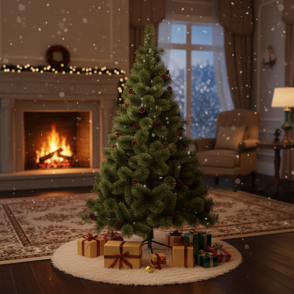 Естествено зелена елха с шишарки SD42B