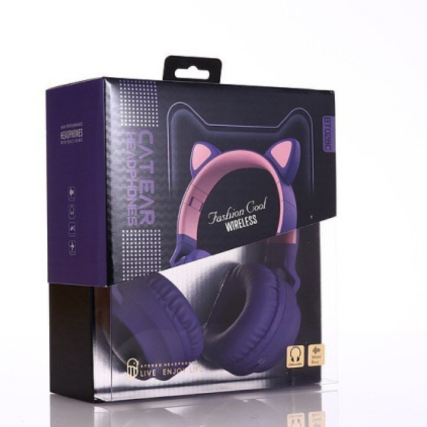 Безжични bluetooth слушалки  с котешки уши за деца BT-023C - EP9