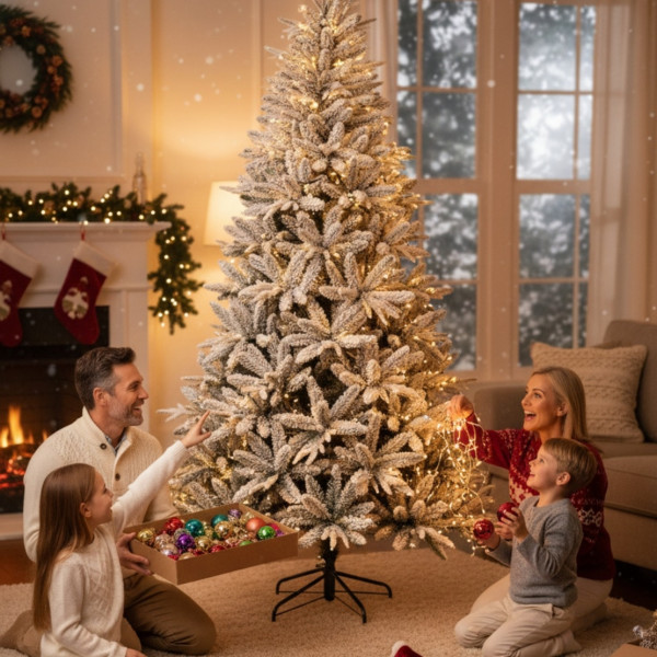 Изкуствена елха Kring Melbourne,  Цялата заснежена с метална стойка SD64