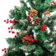 Изкуствена елха Luxury Diamond с червен глог и шишарки SD63 15