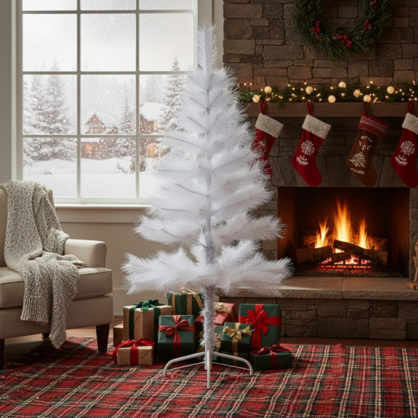 Изкуствена коледна елха - бяла SD43 1