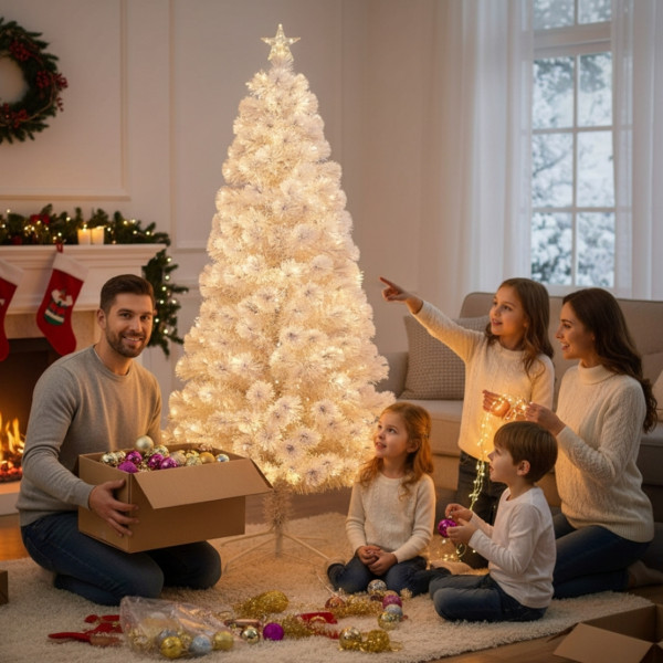 Изкуствена коледна елха - бяла SD43