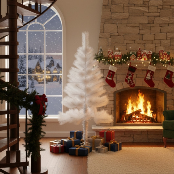 Изкуствена коледна елха - бяла SD43 5