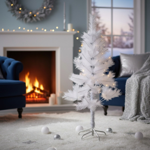 Коледна Снежно бяла елха с шишарки  ТОП ПРЕДЛОЖЕНИЕ SD43-1