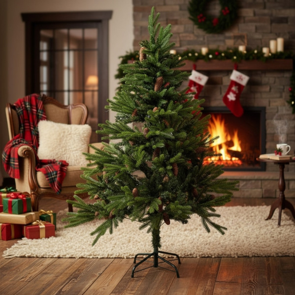 Красива коледна елха с естествено излъчване – празниците започват тук!