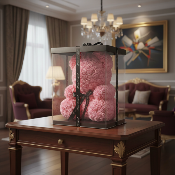 Мече изработено от рози с панделка