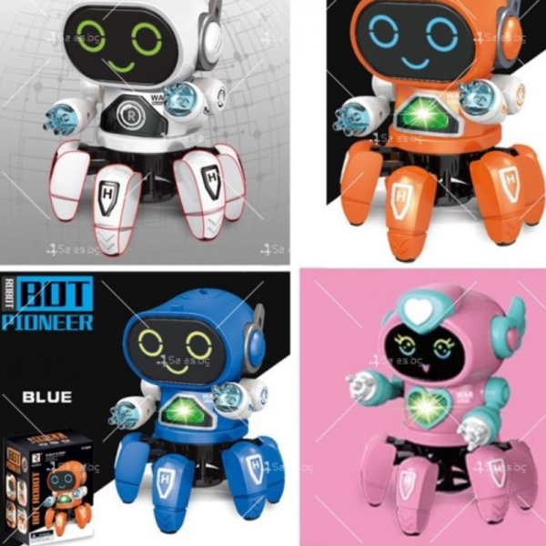 Танцуващ мини робот със светлини и 360 градуса ротация на корпуса WJ71