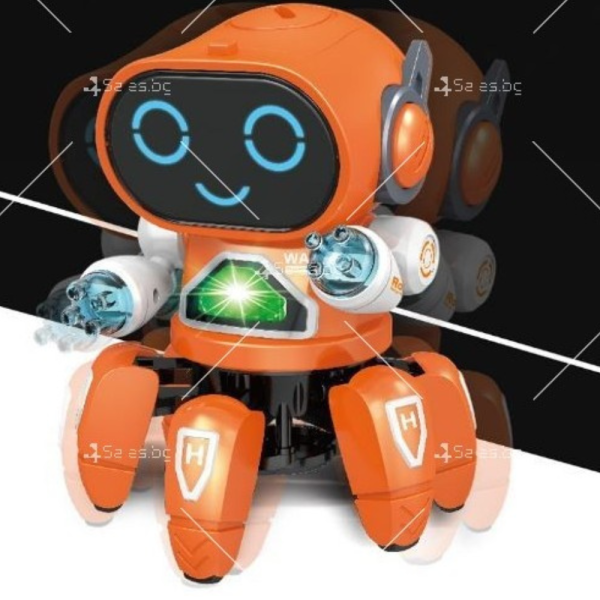 Танцуващ мини робот със светлини и 360 градуса ротация на корпуса WJ71